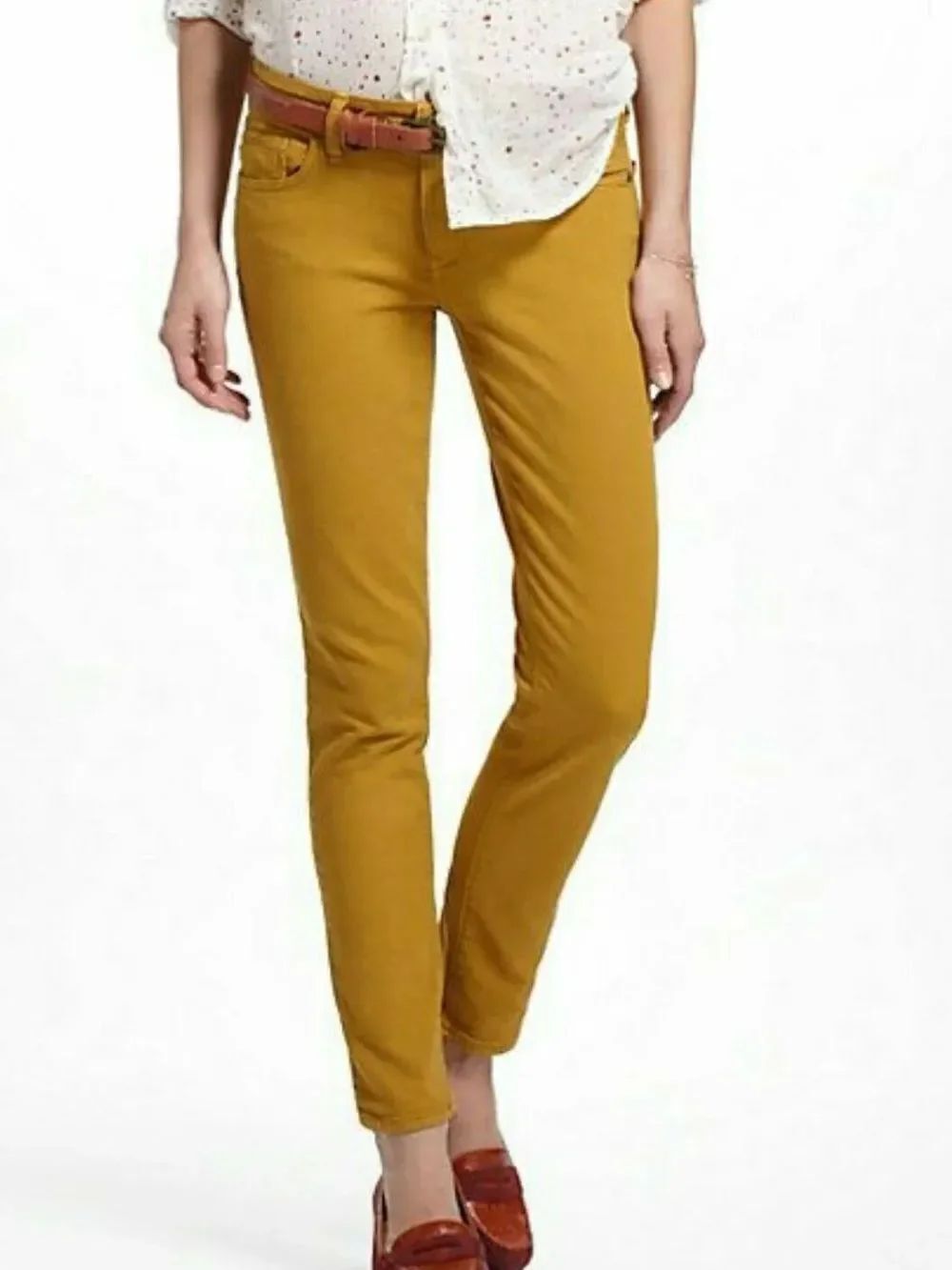 Anthropologie Pilcro And The Letterpress Stet Mustard Skinny Jeans